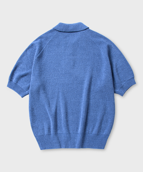NONBLANK(ノンブランク)の「ラグランハーフスリーブカラー ニット_MELANGE BLUE(ニット/セーター・レディース・その他・MEDIUM/SMALL/LARGE/X-LARGE)」の2枚目の写真