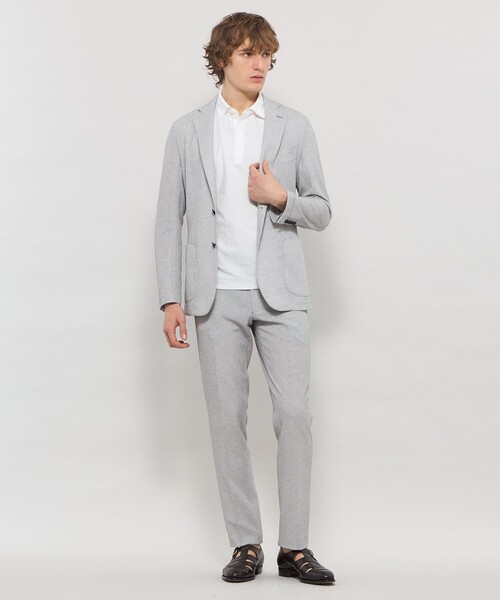 MACKINTOSH LONDON(マッキントッシュ ロンドン)の「【WEB・一部店舗限定】【BREASY JACKET】メランジメッシュジャージーセットアップジャケット(テーラードジャケット・メンズ・グレー/ネイビー/グレー系その他2・38/42/40)」の4枚目の写真