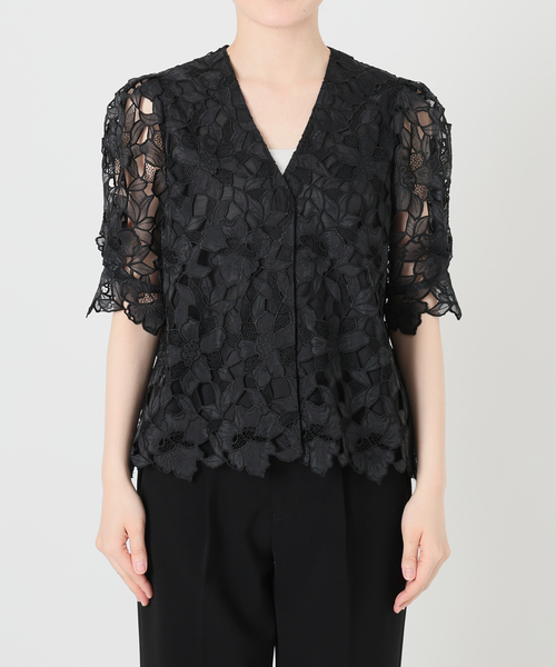 VERMEIL par iena（ヴェルメイユパーイエナ）の「Cutwork Lace ブラウス（シャツ/ブラウス・レディース・ブラック/サックスブルー・FREE）」の18枚目の写真