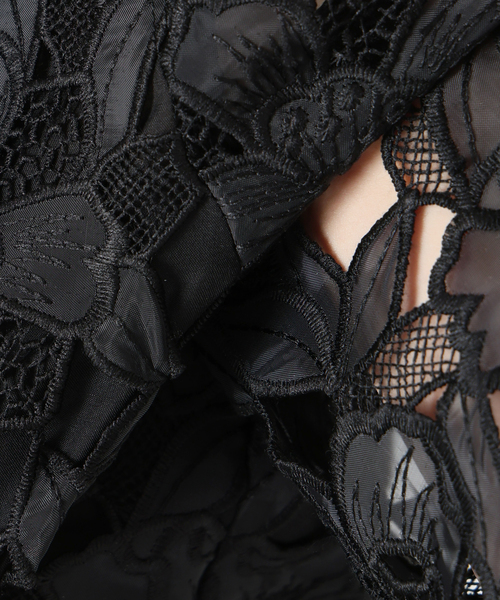 VERMEIL par iena（ヴェルメイユパーイエナ）の「Cutwork Lace ブラウス（シャツ/ブラウス・レディース・ブラック/サックスブルー・FREE）」の8枚目の写真