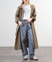 ナイロンフード付きオーバーコート
