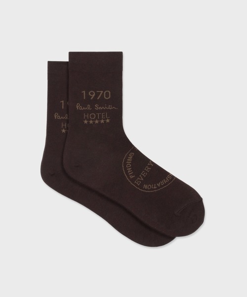 Paul Smith(ポールスミス)の「“Hotel Keyring” ミディアムソックス【160645 MD2】(ソックス/靴下・メンズ・ダークブラウン/ネイビー・25-27)」の2枚目の写真