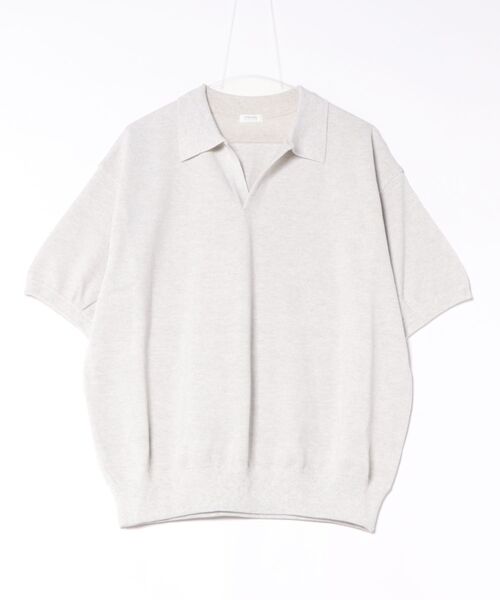 crepuscule（クレプスキュール）の「crepuscule | 鹿の子 スキッパーポロシャツ MEN（ポロシャツ・メンズ・オートミール/グレー系その他/ブラウン系その他・2/1）」の3枚目の写真