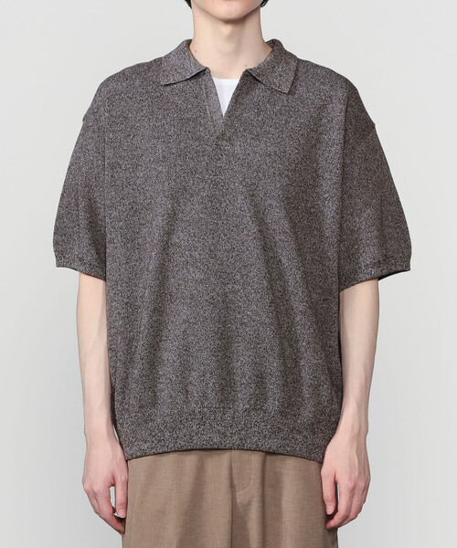crepuscule(クレプスキュール)の「crepuscule | 鹿の子 スキッパーポロシャツ MEN(ポロシャツ・メンズ・オートミール/グレー系その他/ブラウン系その他・2/1)」の7枚目の写真
