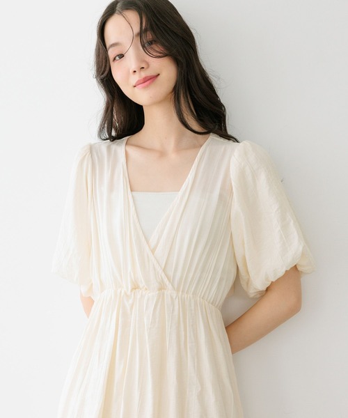 Heather(ヘザー)の「復刻 バックシャンカシュクールワンピース 672597(ワンピース・レディース・アイボリー/ブラック/ブラック系その他・M/S)」の11枚目の写真