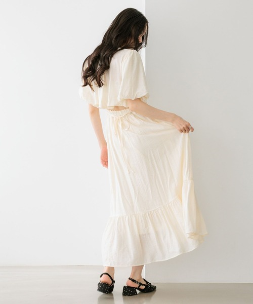 Heather(ヘザー)の「復刻 バックシャンカシュクールワンピース 672597(ワンピース・レディース・アイボリー/ブラック/ブラック系その他・M/S)」の7枚目の写真