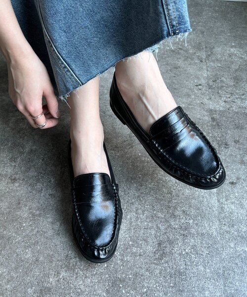 DouDou（ドゥドゥ）の「ソフトギャザーローファー（その他シューズ・レディース・ベージュ/ブラック・23.5cm/24.5cm/24cm）」の5枚目の写真