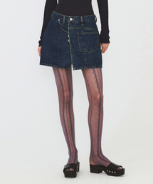 DIAGONAL（ダイアゴナル）の「WRAP DENIM MINI SKIRT (blue)（スカート）」