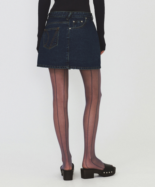 DIAGONAL（ダイアゴナル）の「WRAP DENIM MINI SKIRT (blue)（スカート・レディース・その他・S/M）」の3枚目の写真