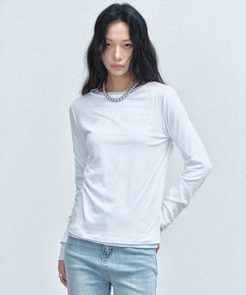 NICK&NICOLE(ニックアンドニコール)の「LETTERING GRAPHIC TOP_WHITE(Tシャツ/カットソー・レディース・その他・FREE)」の2枚目の写真