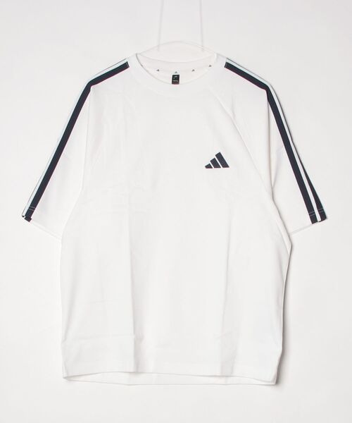adidas(アディダス)の「【別注】アディダス adidas オーバーサイズフィット デニムルック ツイル スリーストライプス 半袖Tシ 限定コラボ(Tシャツ/カットソー・メンズ・ブラック/ホワイト・S/M/L/LL)」の2枚目の写真