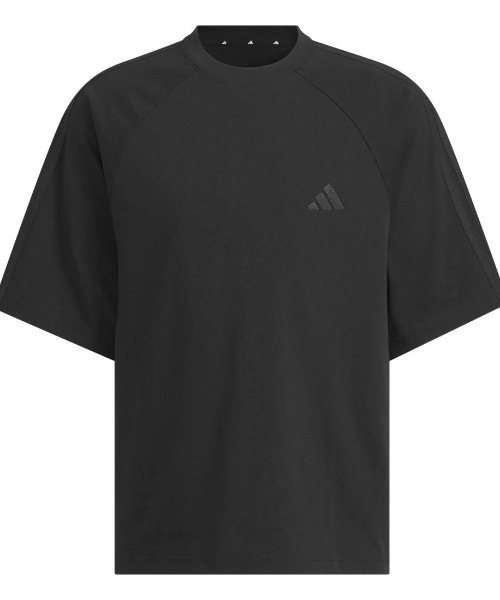 adidas(アディダス)の「【別注】アディダス adidas オーバーサイズフィット デニムルック ツイル スリーストライプス 半袖Tシ 限定コラボ(Tシャツ/カットソー・メンズ・ブラック/ホワイト・S/M/L/LL)」の3枚目の写真