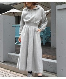 Desert　Rose（デザートローズ）の「【DESERT ROSE/デザートローズ】スウェットジップアップフーディーワンピース（ワンピース）」