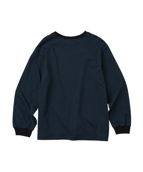 WMC(ダブリューエムシー)の「ウォッシュドストライプロングスリーブ_NAVY(Tシャツ/カットソー・メンズ・ネイビー・M/L)」の2枚目の写真