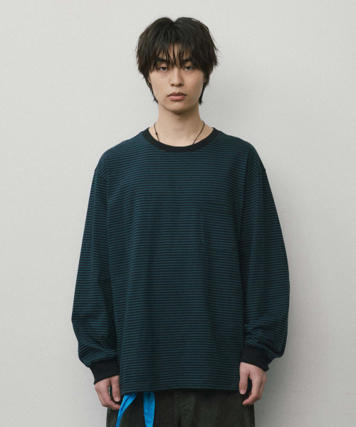 WMC(ダブリューエムシー)の「ウォッシュドストライプロングスリーブ_NAVY(Tシャツ/カットソー・メンズ・ネイビー・M/L)」の3枚目の写真