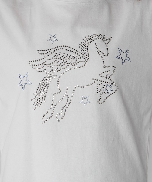 Unblend（アンブレンド）の「【Unblend】ラインストーン/アップリケ アソートモチーフ コンパクト半袖Tシャツ（Tシャツ/カットソー・レディース・スミクロ/パープル/ホワイト系/オフホワイト/ネイビー系・FREE）」の21枚目の写真