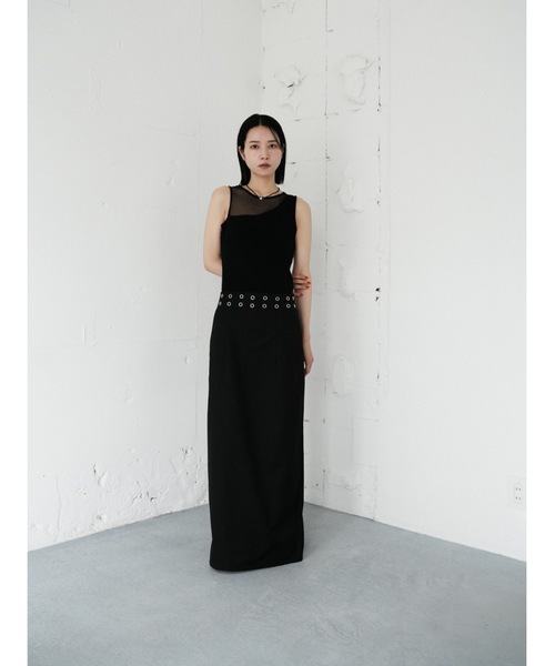 Katrin TOKYO(カトリーントーキョー)の「grommet I line maxi skirt(スカート・レディース・ブラック/ライラック・XS/S/M/S-Short)」の1枚目の写真