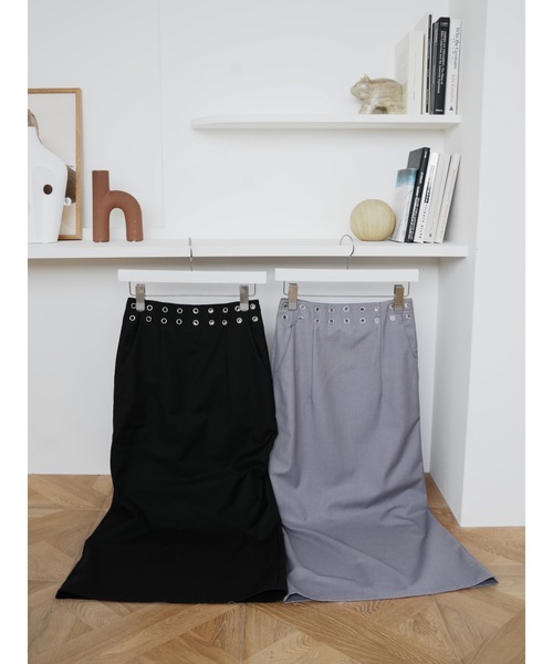 Katrin TOKYO(カトリーントーキョー)の「grommet I line maxi skirt(スカート・レディース・ブラック/ライラック・XS/S/M/S-Short)」の10枚目の写真