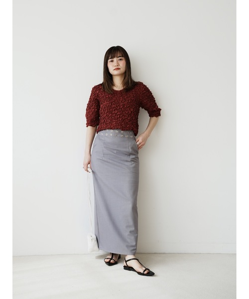 Katrin TOKYO(カトリーントーキョー)の「grommet I line maxi skirt(スカート・レディース・ブラック/ライラック・XS/S/M/S-Short)」の4枚目の写真
