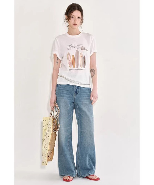 Fano Studios(ファノ ストゥディオズ)の「サーフボード グラフィック Tシャツ FX26S107【Fano Studios】【2026SS】(Tシャツ/カットソー・レディース・ホワイト・L/M/S)」の2枚目の写真