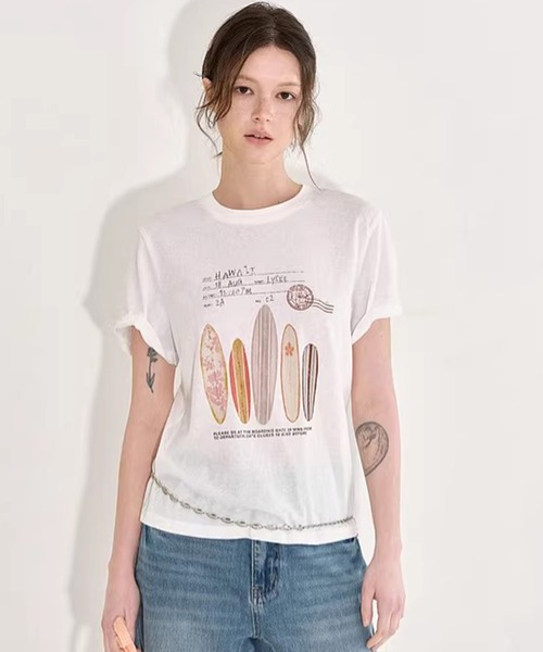 Fano Studios(ファノ ストゥディオズ)の「サーフボード グラフィック Tシャツ FX26S107【Fano Studios】【2026SS】(Tシャツ/カットソー・レディース・ホワイト・L/M/S)」の4枚目の写真