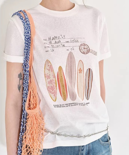 Fano Studios(ファノ ストゥディオズ)の「サーフボード グラフィック Tシャツ FX26S107【Fano Studios】【2026SS】(Tシャツ/カットソー・レディース・ホワイト・L/M/S)」の8枚目の写真