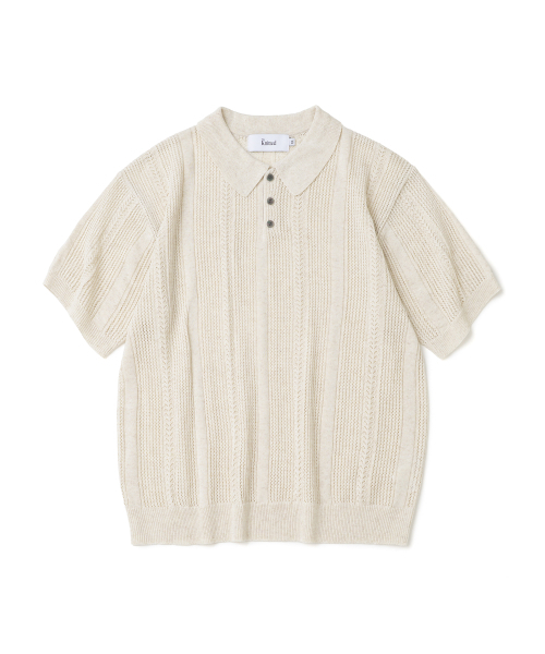 KNITTED（ニッティド）の「リネンスカシーカラー半袖ニット LINEN（ニット/セーター・レディース・その他・MEDIUM/LARGE/X-LARGE）」の2枚目の写真