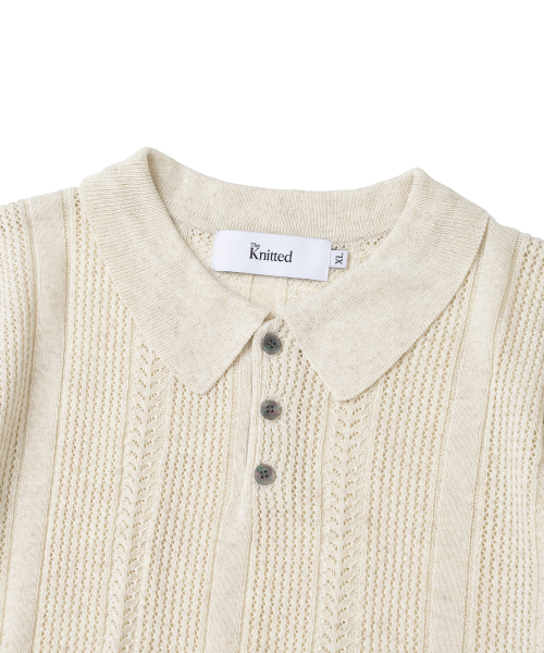 KNITTED（ニッティド）の「リネンスカシーカラー半袖ニット LINEN（ニット/セーター・レディース・その他・MEDIUM/LARGE/X-LARGE）」の3枚目の写真