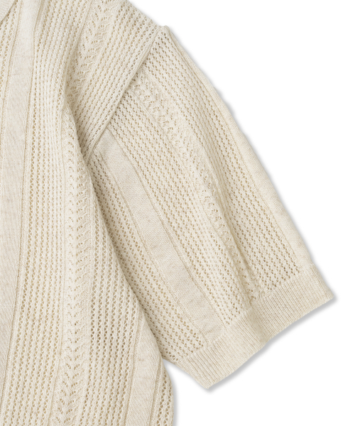 KNITTED（ニッティド）の「リネンスカシーカラー半袖ニット LINEN（ニット/セーター・レディース・その他・MEDIUM/LARGE/X-LARGE）」の4枚目の写真