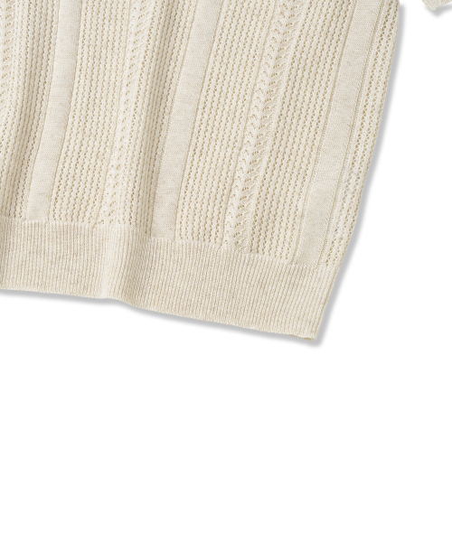 KNITTED（ニッティド）の「リネンスカシーカラー半袖ニット LINEN（ニット/セーター・レディース・その他・MEDIUM/LARGE/X-LARGE）」の5枚目の写真