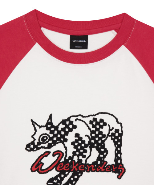 WKNDRS（ウィーキャンドース）の「GOOD DOG LS T-SHIRT (RED)（Tシャツ/カットソー・レディース・その他・SMALL/X-LARGE/MEDIUM/LARGE）」の3枚目の写真
