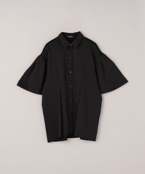 RONEL(ロネル)の「【RONEL】ワッシャーカルゼ ハーフスリーブブラウス(シャツ/ブラウス・レディース・ブラック/ナチュラル・FREE)」の12枚目の写真