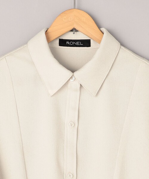 RONEL(ロネル)の「【RONEL】ワッシャーカルゼ ハーフスリーブブラウス(シャツ/ブラウス・レディース・ブラック/ナチュラル・FREE)」の16枚目の写真