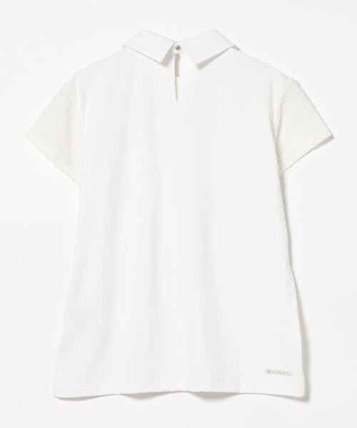 BEAMS GOLF（ビームスゴルフ）の「PURPLE LABEL / レース 切替 ポロシャツ（ポロシャツ・レディース・ホワイト/ネイビー・MEDIUM/SMALL/LARGE）」の4枚目の写真