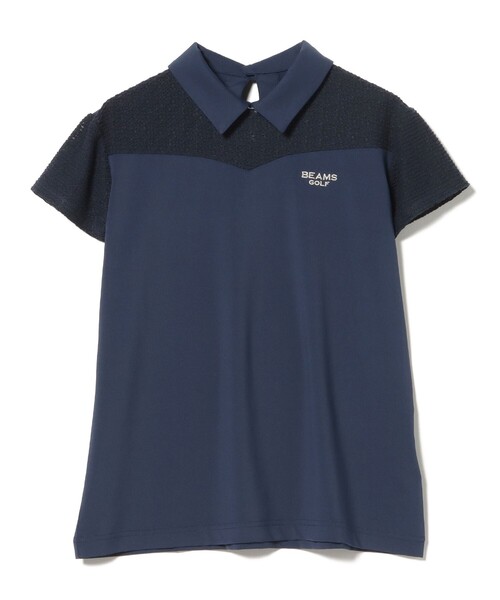 BEAMS GOLF（ビームスゴルフ）の「PURPLE LABEL / レース 切替 ポロシャツ（ポロシャツ・レディース・ホワイト/ネイビー・MEDIUM/SMALL/LARGE）」の6枚目の写真