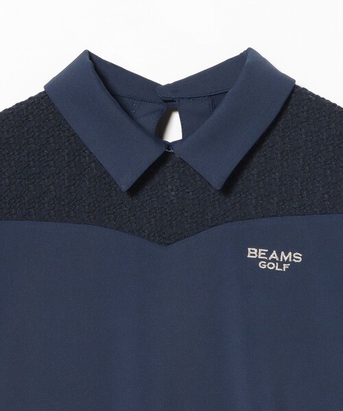 BEAMS GOLF（ビームスゴルフ）の「PURPLE LABEL / レース 切替 ポロシャツ（ポロシャツ・レディース・ホワイト/ネイビー・MEDIUM/SMALL/LARGE）」の7枚目の写真