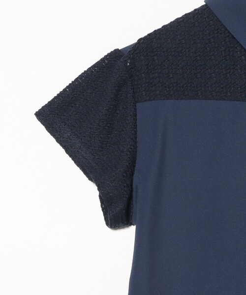 BEAMS GOLF（ビームスゴルフ）の「PURPLE LABEL / レース 切替 ポロシャツ（ポロシャツ・レディース・ホワイト/ネイビー・MEDIUM/SMALL/LARGE）」の8枚目の写真
