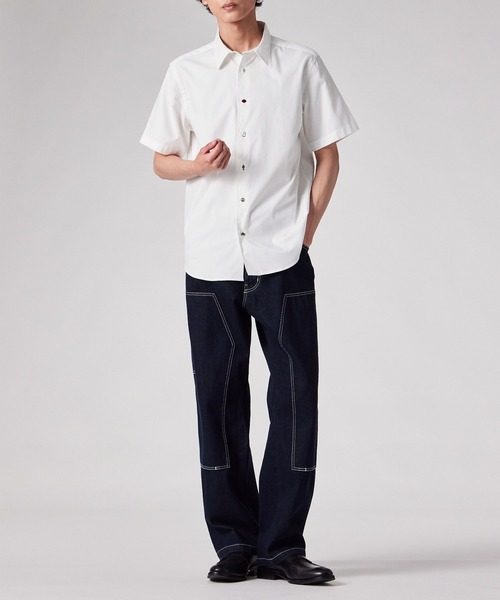 Paul Smith（ポールスミス）の「チャームボタン 半袖シャツ / 163313 127YC（シャツ/ブラウス・メンズ・ホワイト/ネイビー・XX-LARGE/X-LARGE/LARGE/MEDIUM/SMALL）」の7枚目の写真