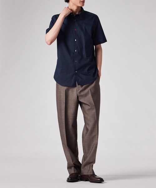 Paul Smith（ポールスミス）の「チャームボタン 半袖シャツ / 163313 127YC（シャツ/ブラウス・メンズ・ホワイト/ネイビー・XX-LARGE/X-LARGE/LARGE/MEDIUM/SMALL）」の3枚目の写真