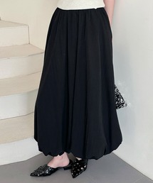 【ロング丈/Aライン】ふんわり品よく魅せる。ベーシック バルーン スカート レディース