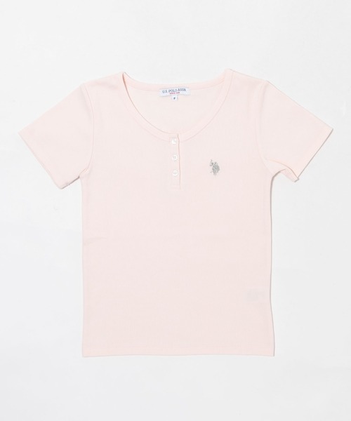 U.S. POLO ASSN.(ユーエスポロアッスン)の「∴WEGO/【WEB限定】U.S. POLO ASSN.別注ヘンリーネックT(Tシャツ/カットソー・レディース・ライトグレー/アイボリー/ライトピンク/ネイビー・FREE)」の22枚目の写真