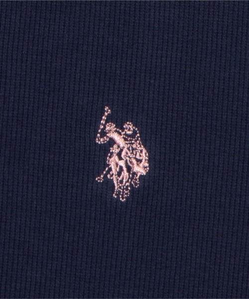 U.S. POLO ASSN.(ユーエスポロアッスン)の「∴WEGO/【WEB限定】U.S. POLO ASSN.別注ヘンリーネックT(Tシャツ/カットソー・レディース・ライトグレー/アイボリー/ライトピンク/ネイビー・FREE)」の9枚目の写真