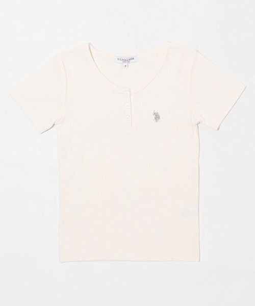 U.S. POLO ASSN.(ユーエスポロアッスン)の「∴WEGO/【WEB限定】U.S. POLO ASSN.別注ヘンリーネックT(Tシャツ/カットソー・レディース・ライトグレー/アイボリー/ライトピンク/ネイビー・FREE)」の20枚目の写真