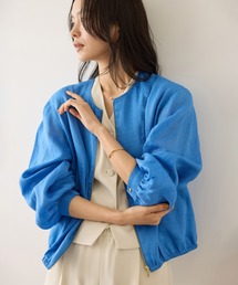 ROPE'（ロペ）の「ウォッシュリネンジップシャツブルゾン/イージーケア（ブルゾン）」