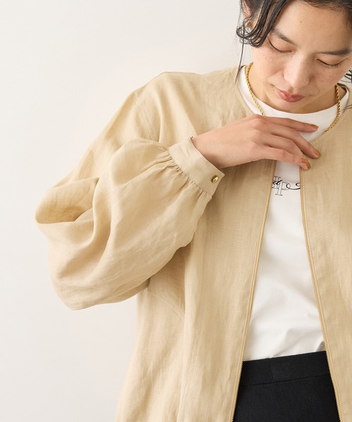 ROPE'(ロペ)の「ウォッシュリネンジップシャツブルゾン/イージーケア(ブルゾン・レディース・ベージュ/ブルー/カーキ・FREE)」の17枚目の写真