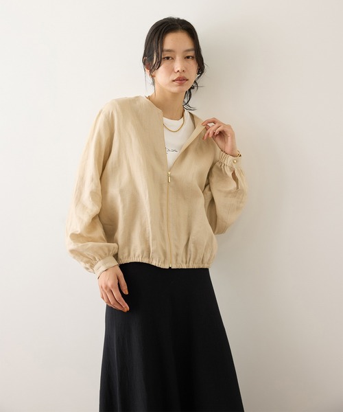 ROPE'(ロペ)の「ウォッシュリネンジップシャツブルゾン/イージーケア(ブルゾン・レディース・ベージュ/ブルー/カーキ・FREE)」の22枚目の写真