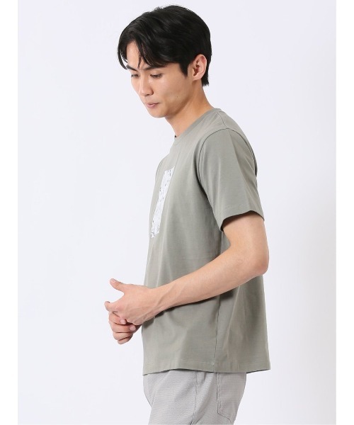 TAKA-Q(タカキュー)の「綿100% コットン 天竺 フォト プリント クルーネック 半袖 Tシャツ メンズ(Tシャツ/カットソー・メンズ・カーキ/アイボリー/グレー系その他2/オリーブ・MEDIUM/LARGE/X-LARGE)」の3枚目の写真
