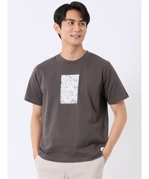 綿100% コットン 天竺 フォト プリント クルーネック 半袖 Tシャツ メンズ