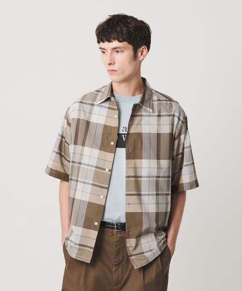 BEAUTY&YOUTH UNITED ARROWS(ビューティーアンドユースユナイテッドアローズ)の「ビッグ チェック シアー レギュラー シャツ GRANDE型(シャツ/ブラウス・メンズ・ネイビー/ブラウン系・S/XL/M/L)」の4枚目の写真