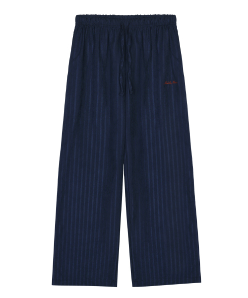NICK&NICOLE(ニックアンドニコール)の「STRIPE EASY WIDE PANTS_NAVY(スウェットパンツ・レディース・その他・FREE)」の4枚目の写真